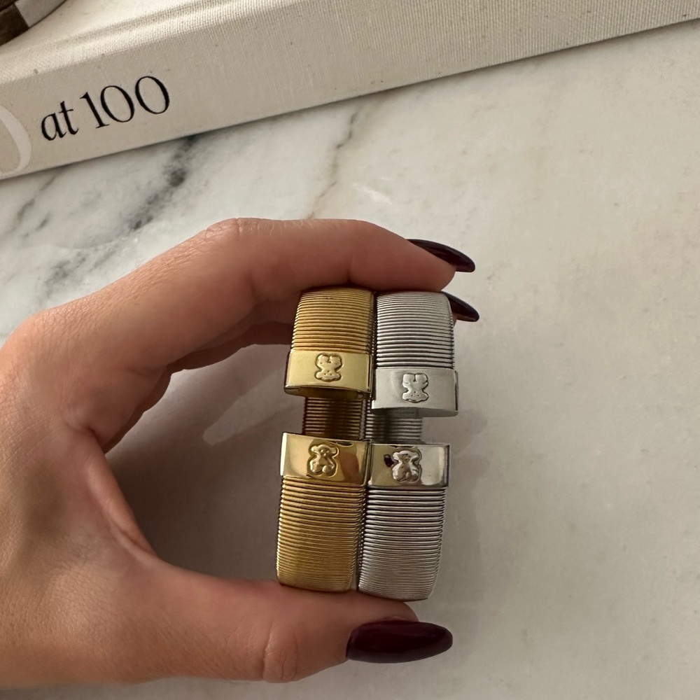 Authentic Tous Silver / Gold Steel Bracelet Bangle